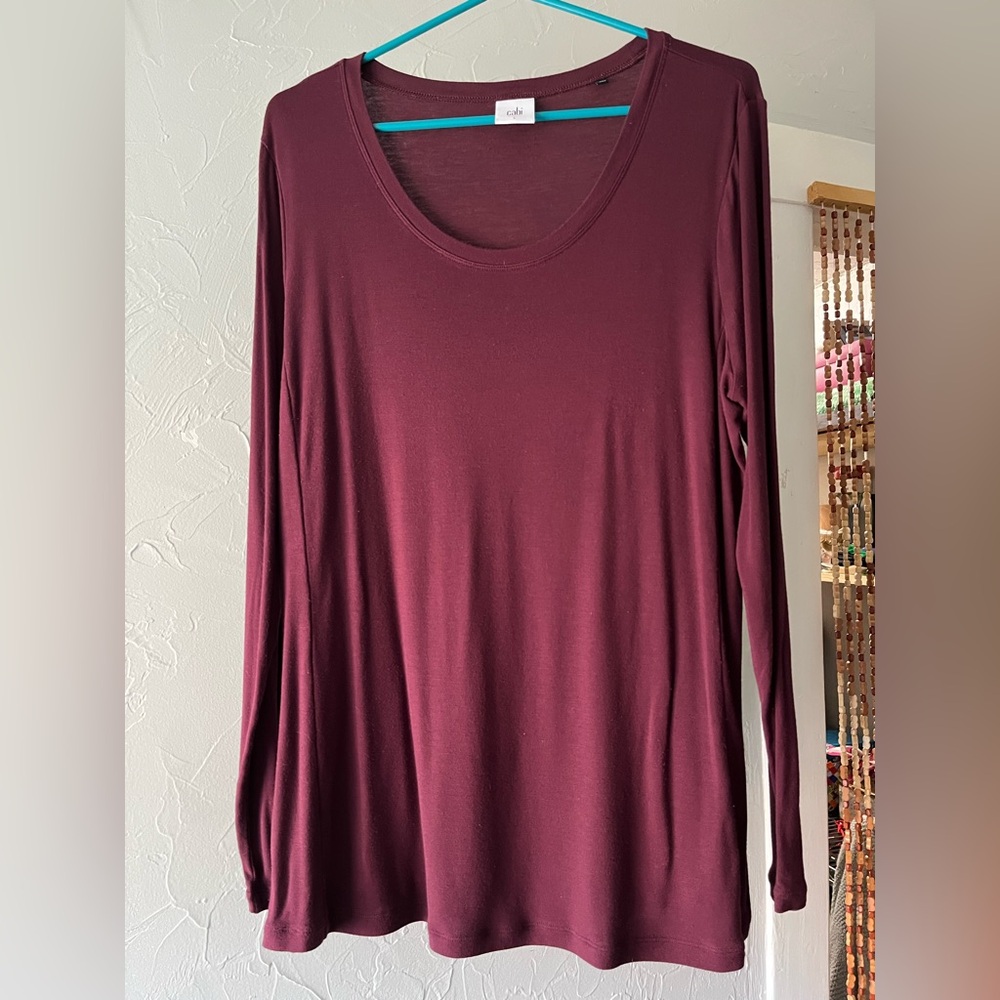 CAbi Deep Wine Long Sleeve Top